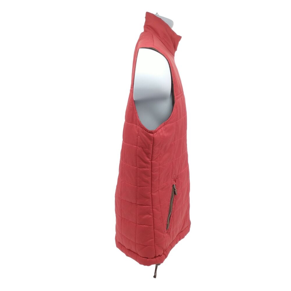 Ruff Hewn Reversible Quilted Zip Vest Red Brown Ripstop Drawstring Womens Medium - Picture 3 of 16